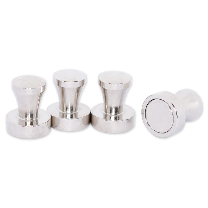 D16 Neodymium Push Pin Magnet | Chrome | 4pk