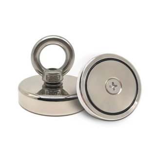 Neodymium Pot Magnet with SS304 EYEBOLT - D48mm (81kg) | Recovery Fishing Magnet