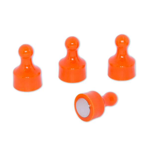 Neodymium Thumb Push Pin Magnet | Orange | 12pk