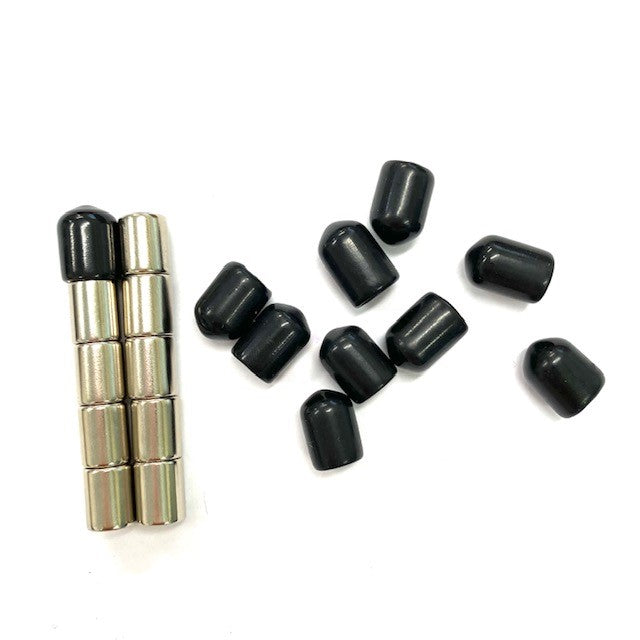 Neodymium Pin Magnets +Reusable Cap Black | Pack of 10