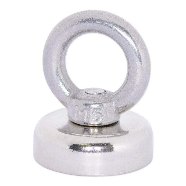 Neodymium Pot Magnet with SS304 EYEBOLT - D25mm (22kg) | Recovery Fishing Magnet