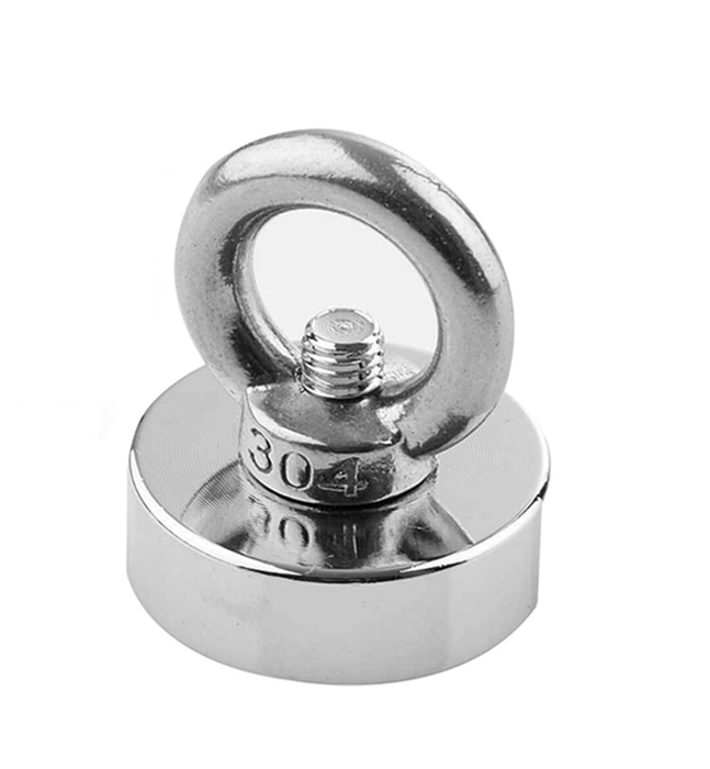 Neodymium Pot Magnet with SS304 EYEBOLT - D36mm (41kg) | Recovery Fishing Magnet