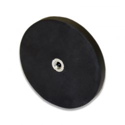 Rubber Coated Pot Magnet 66mm | M6 Internal Thread
