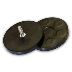 Rubber Coated Pot Magnet 66mm | M8 Male Thread