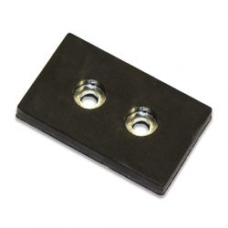 Rectangular Rubber Coated Magnet 52x32x6mm | 2 Holes
