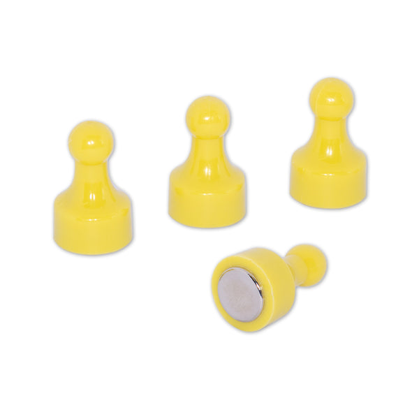 Neodymium Thumb Push Pin Magnet | Yellow | 12pk